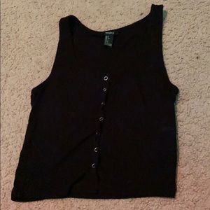 Black Cropped Tank Top - F21